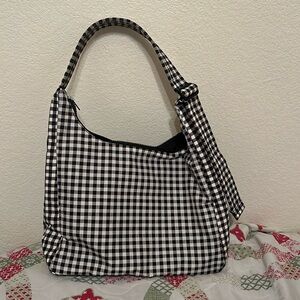 Baggu Nylon Shoulder Bag - Black & White Gingham